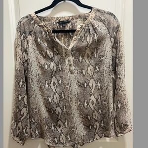 Banana Republic Snake Print Blouse Petite XS